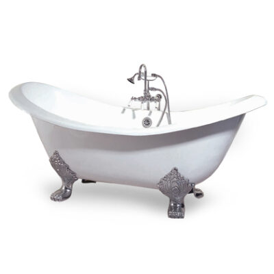Summit double slipper claw foot tub and faucet package