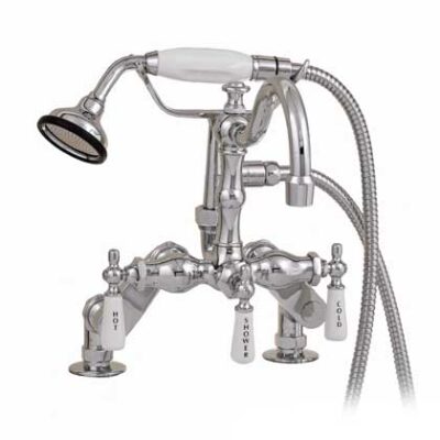 Chrome arched neck claw tub faucet