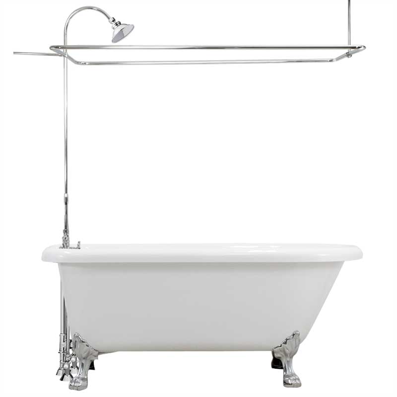 Cast Iron Classic 5 Clawfoot Tub With, Shower Enclosure For Clawfoot Bathtub
