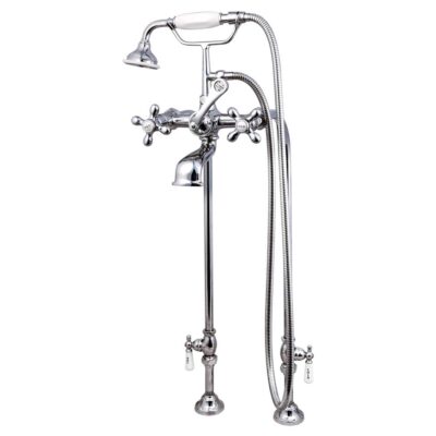 Chrome claw foot tub faucet and supplies