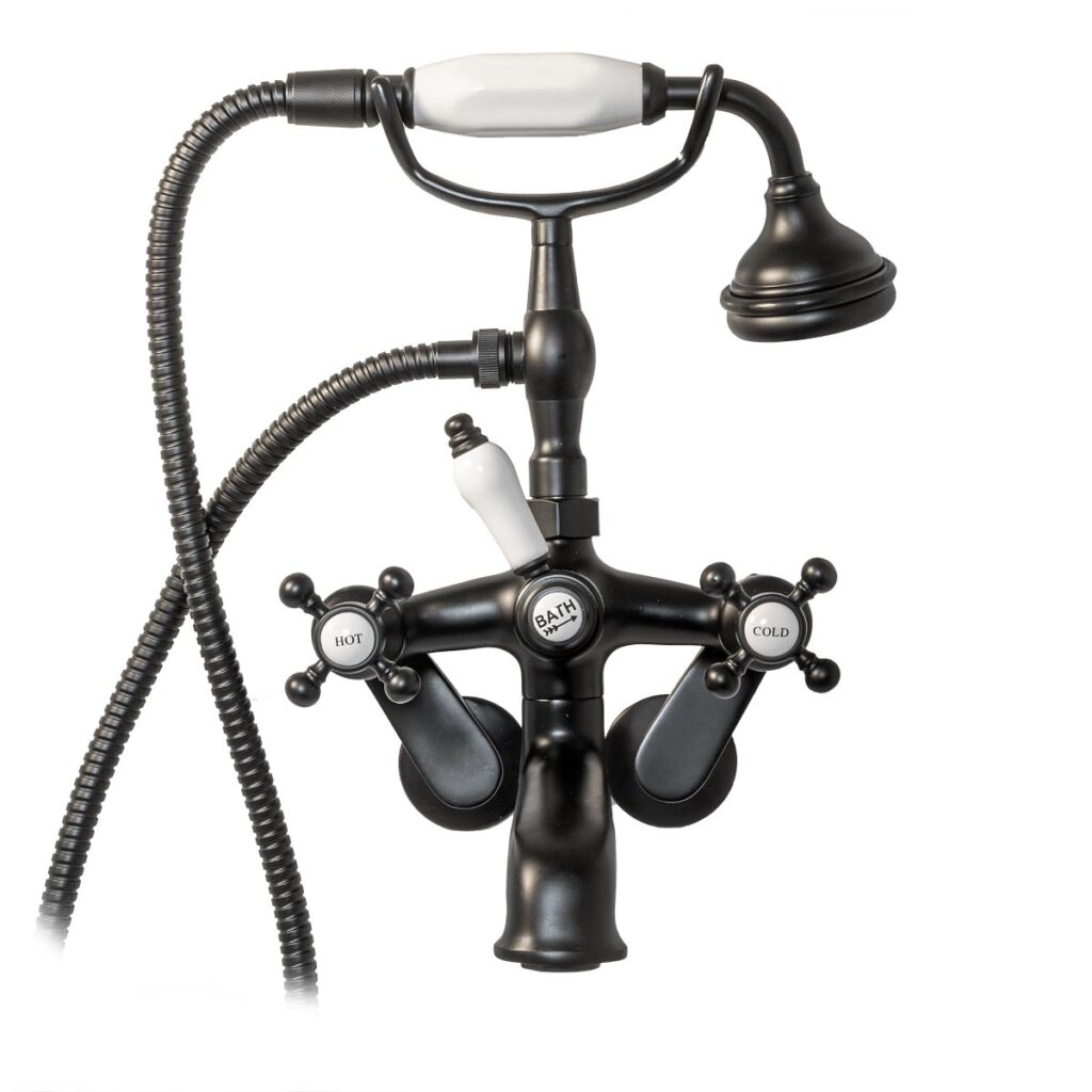 Black vintage tubfiller with lever handles Clawfoot Tubs and Faucets